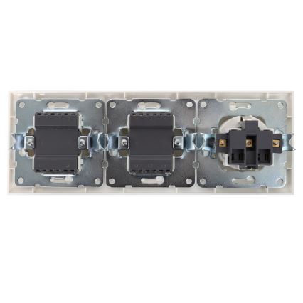 Aigostar - К-кт 2x Домашен превключвател с букса 1x16A/250V SCHUKO