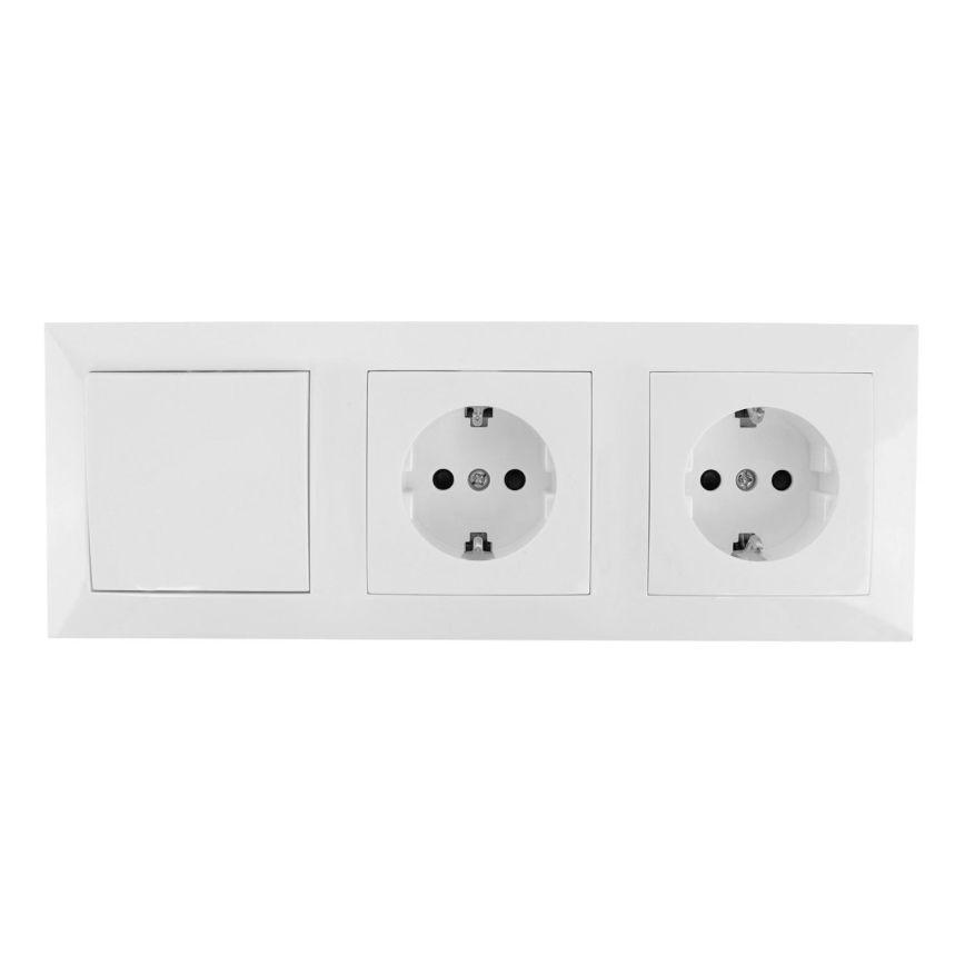 Aigostar - К-кт 2x Домашен контакт с ключ 2x16A/250V