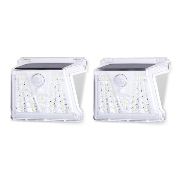 Aigostar - К-кт 2x LED Екстериорна соларна лампа със сензор LED/1,48W/3,7V IP65 1200 mAh