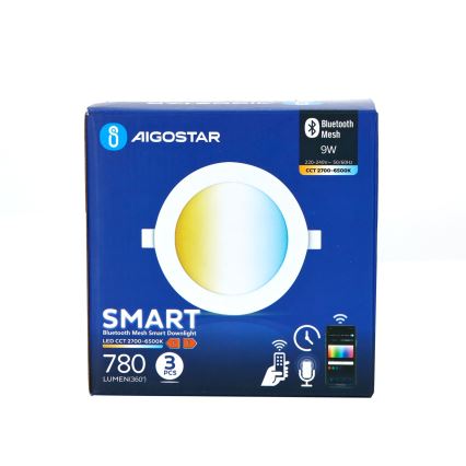 Aigostar - К-кт 3x LED Димируема лампа за вграждане MESH LED/9W/230V 2700K-6500K Ø 14,5 см