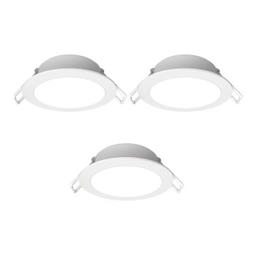 Aigostar - К-кт 3x LED Екстериорна лампа за вграждане LED/4,8W/230V 3000K IP65 бял