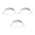 Aigostar - К-кт 3x LED Екстериорна лампа за вграждане LED/4,8W/230V 4000K IP65 бял
