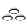 Aigostar - К-кт 3x LED Екстериорна лампа за вграждане LED/4,8W/230V 6500K IP65 черен