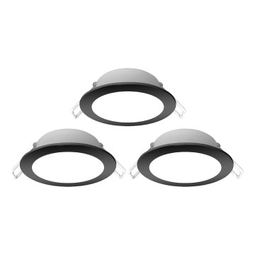 Aigostar - К-кт 3x LED Екстериорна лампа за вграждане LED/4,8W/230V 6500K IP65 черен