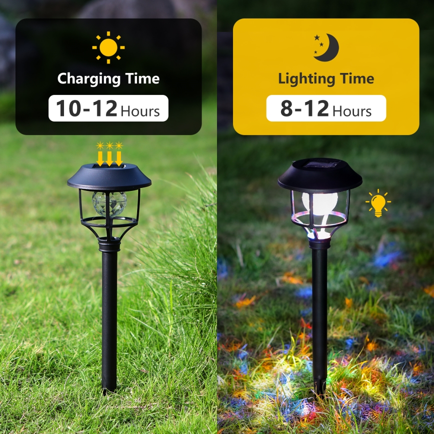 Aigostar - К-кт 4x LED RGB Соларна лампа LED/0,2W/2V IP44