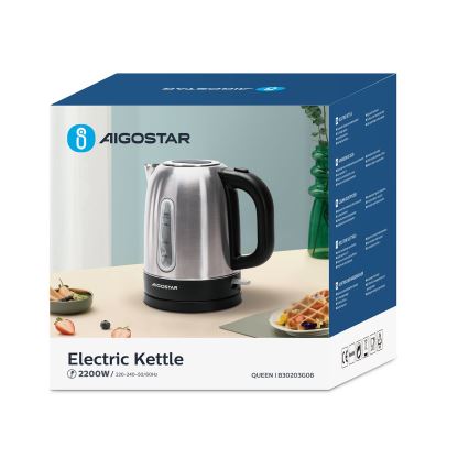 Aigostar - Кана 1,7l 2200W/230V матов хром