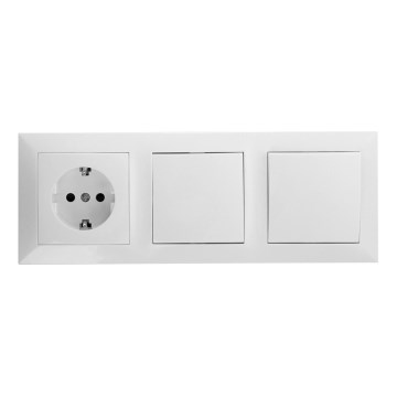 Aigostar - Комплект 2x стенен ключ с розетка 1x16A/250V SCHUKO