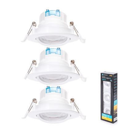 Aigostar - Комплект 3x LED вградени осветителни тела LED/5W/230V 3000K с диаметър 8,5 см бяло