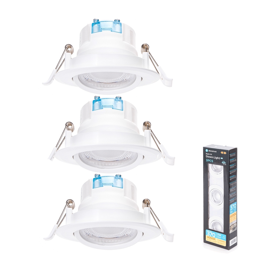 Aigostar - Комплект 3x LED Встраиваемо осветление LED/5W/230V 4000K Ø 8,5 см бяло