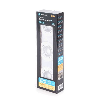 Aigostar - Комплект 3x LED Встраиваемо осветление LED/5W/230V 4000K Ø 8,5 см бяло