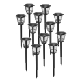Aigostar - Комплект от 12 соларни LED лампи LED/0,06W/2V 33,8 см 6500K 100 mAh IP44 черни