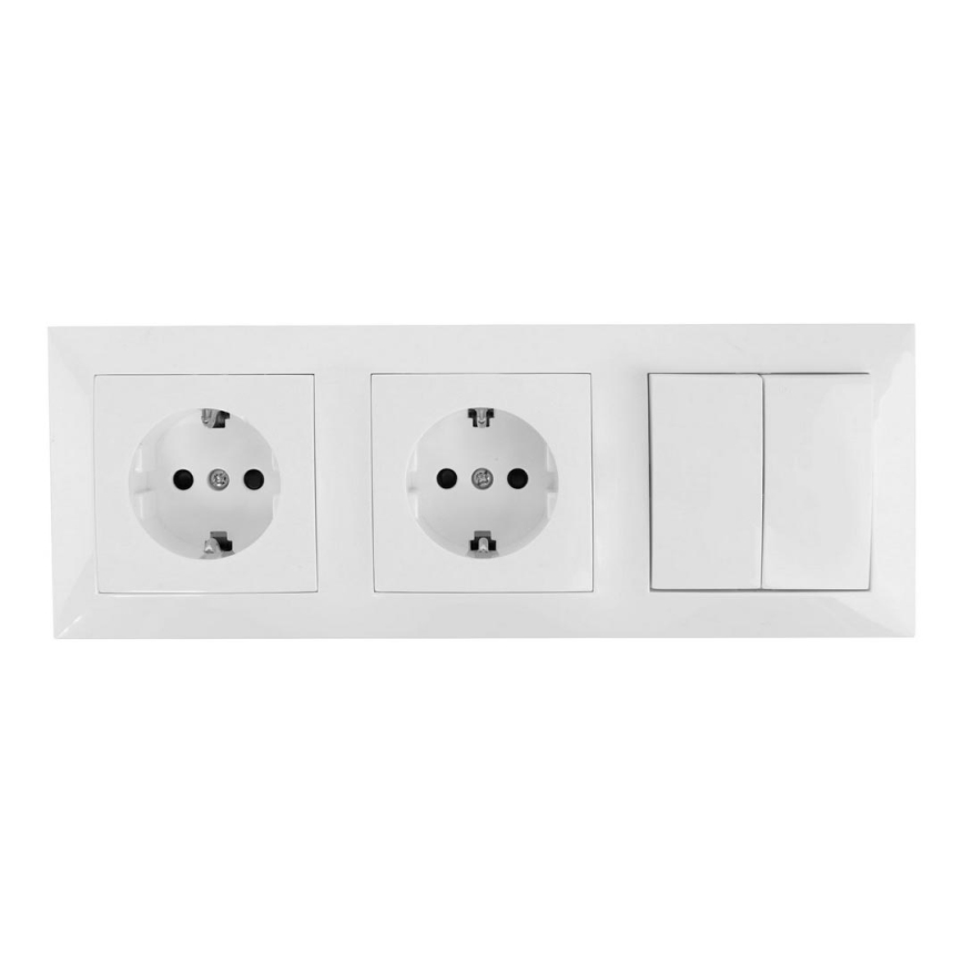 Aigostar - Комплект от 2 броя контакт с ключ 2x16A/250V SCHUKO