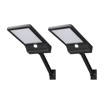 Aigostar - Комплект от 2 соларни улични LED лампи със сензор, 3 W, 3,7 V, 1800 mAh, IP44, 3000/4000/5000 K + дистанционно управление