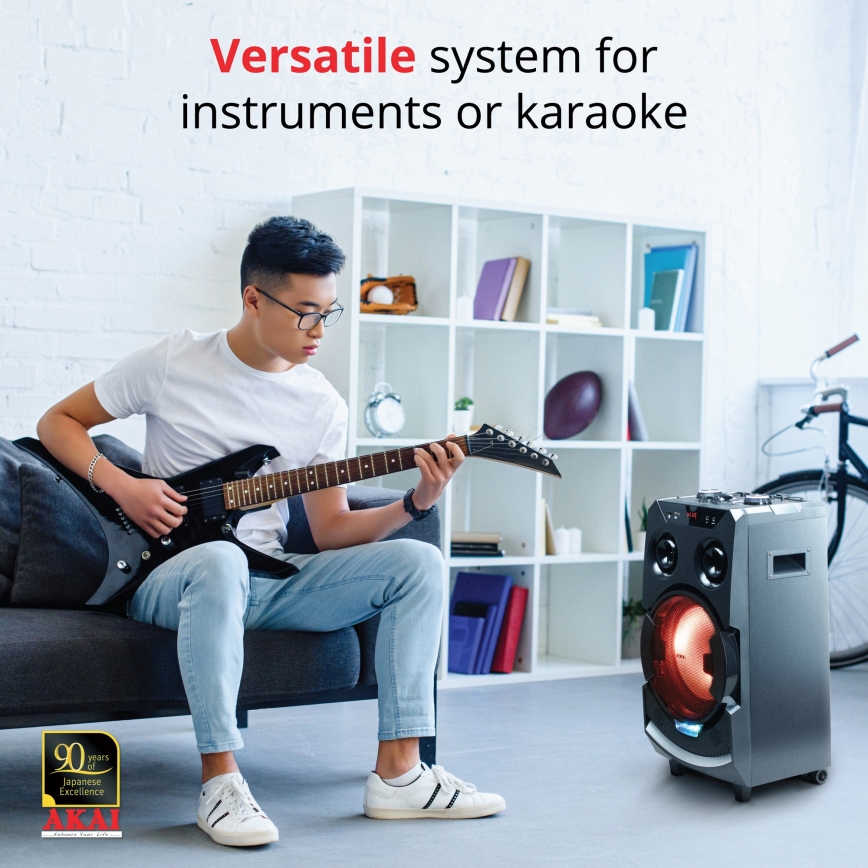 AKAI ABTS-112 - Безжичен високоговорител 300W/230V 7000 mAh + дистанционно управление