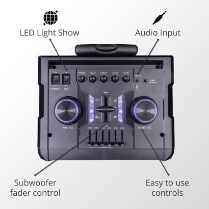 AKAI ABTS-112 - Безжичен високоговорител 300W/230V 7000 mAh + дистанционно управление