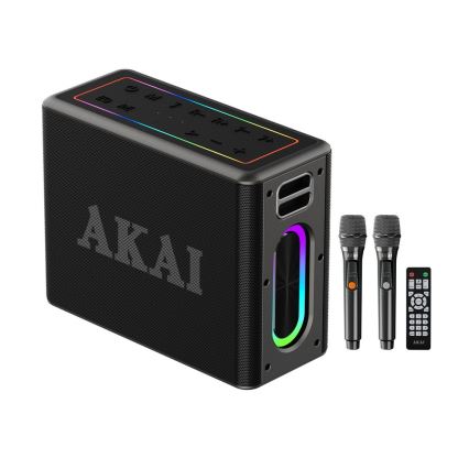 AKAI ABTSW-120 - Безжичен високоговорител с два микрофона 80W/4000 mAh IPX6
