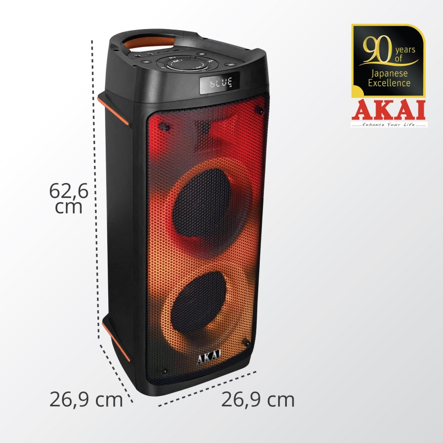 AKAI PARTY BOX 810 - Безжичен високоговорител 65W/230V 5000 mAh + дистанционно управление