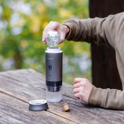 Aligator ACM002 - Преносима акумулаторна кафемашина PortaCaffé 3в1 72W/7500 mAh сива