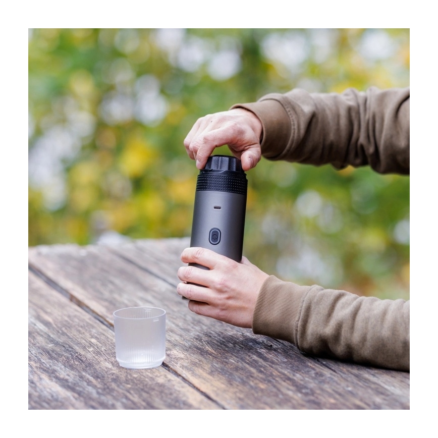 Aligator ACM002 - Преносима акумулаторна кафемашина PortaCaffé 3в1 72W/7500 mAh сива