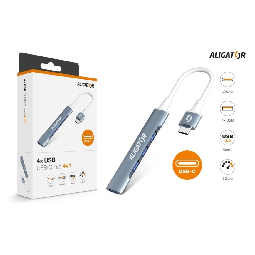 Aligator AHUB002 - 4 в 1 USB-C хъб