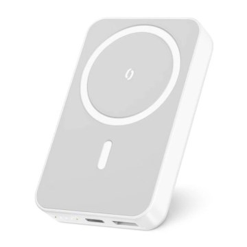 Aligator AMS04WT - Външна батерия с безжично зареждане Qi и MagSafe, 10000 mAh, 15W USB Power Delivery, черна