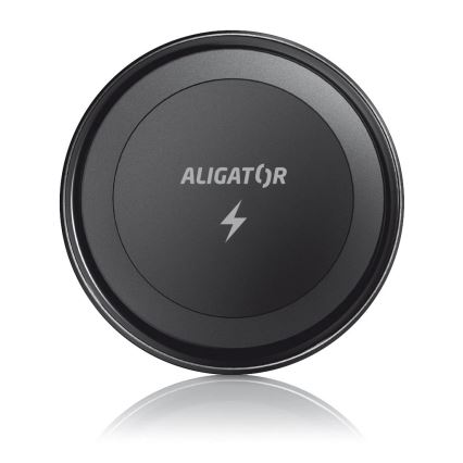 Aligator AMS05BK - Магнитен държач за телефон за автомобил с безжично зареждане Qi 15W и съвместим с MagSafe, черен