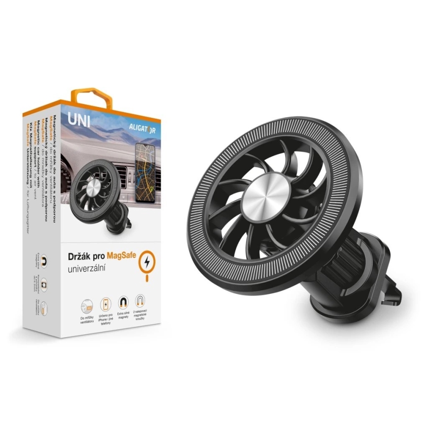 Aligator AMS06BK - магнитен автомобилен държач за телефон MagSafe, черен
