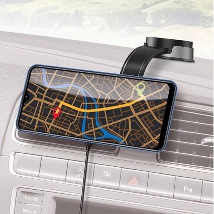 Aligator AMS07BK - Автомобилен държач за телефон с гъвкаво рамо MagSafe черен