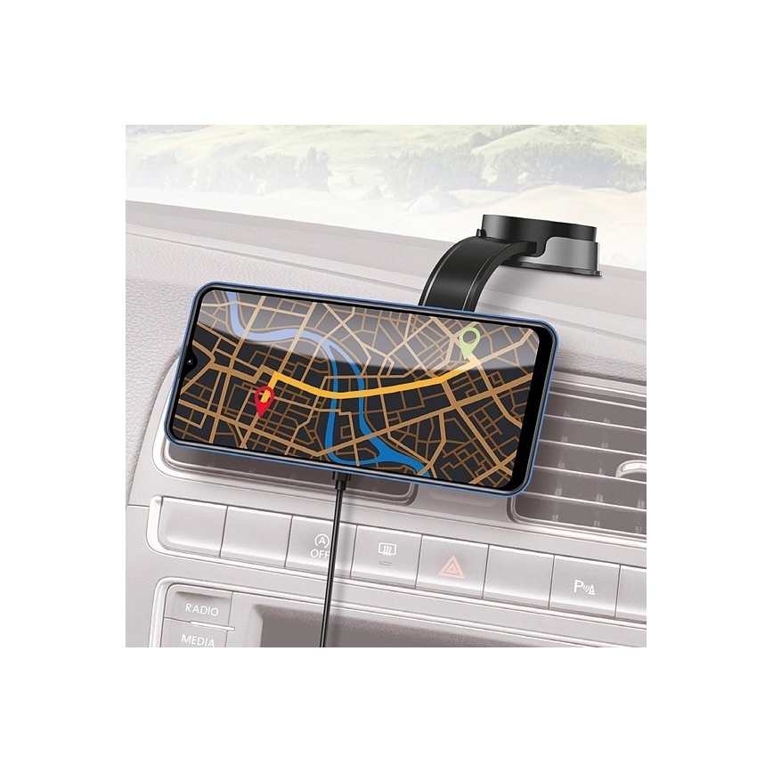 Aligator AMS07BK - Автомобилен държач за телефон с гъвкаво рамо MagSafe черен