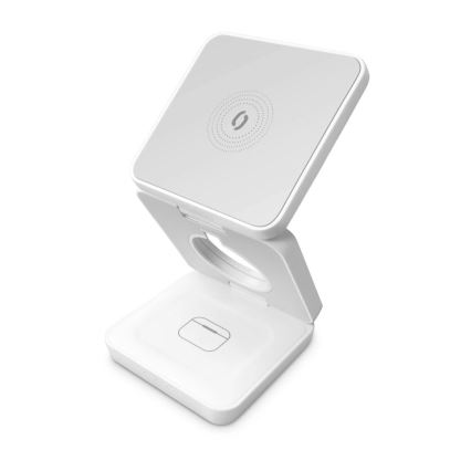 Aligator AMS09WT - Безжична зарядна станция MagSafe 3 в 1 15W бяла