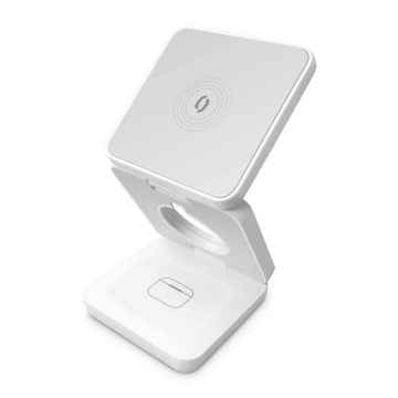 Aligator AMS09WT - Безжична зарядна станция MagSafe 3 в 1 15W бяла