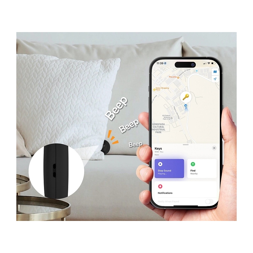 Aligator APD001 - локатор Life Tag 1xCR2032 IP65 черен