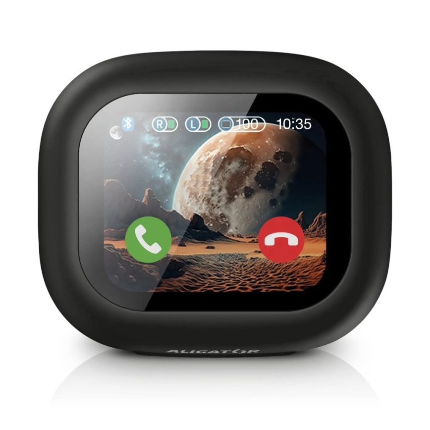 Aligator ATR10BK - Безжични слушалки с преводач 2 в 1 Pods Translate 470 mAh + 2x 40 mAh черни