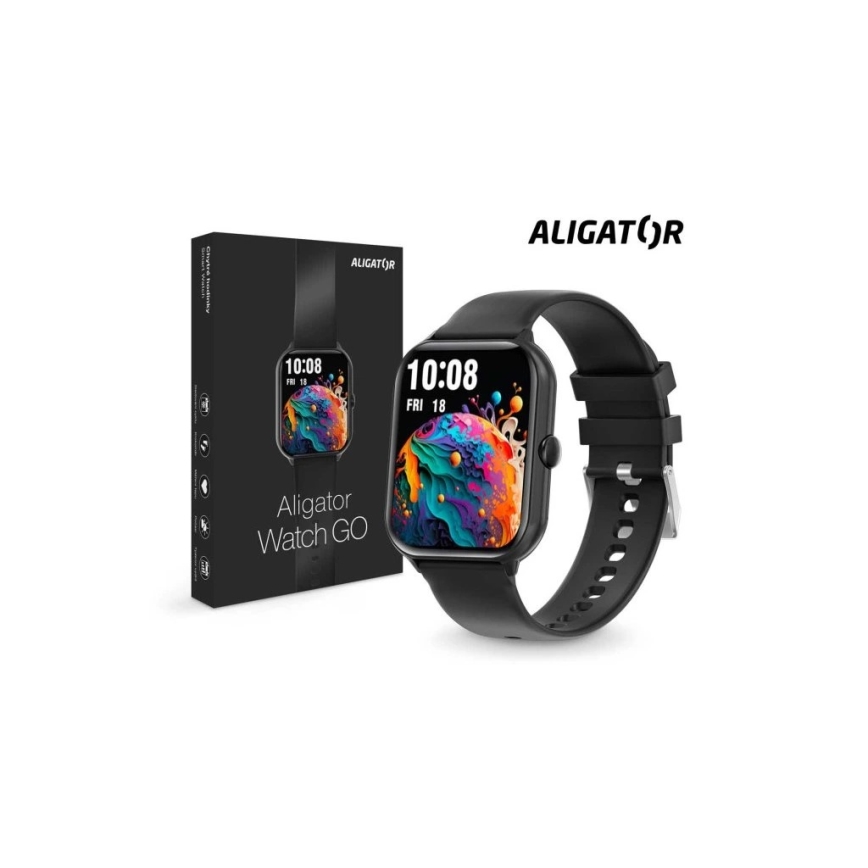 Aligator AW10BK - Смарт часовник Watch GO 220 mAh IP67 черен