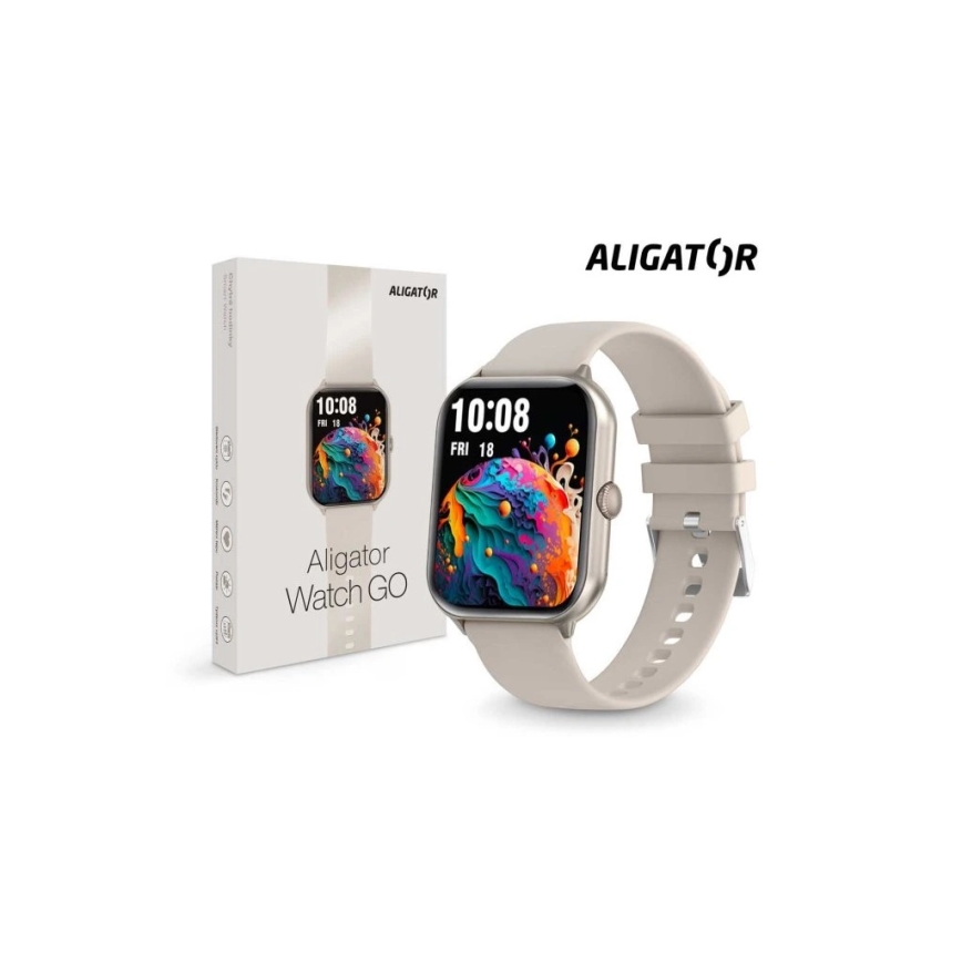 Aligator AW10SR - смарт часовник Watch GO 220 mAh IP67 кремав