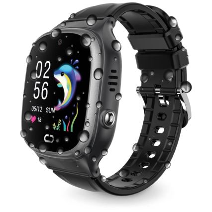 Aligator AW11BK - Смарт часовник Watch Junior 2 450 mAh IP67 Wi-Fi черен