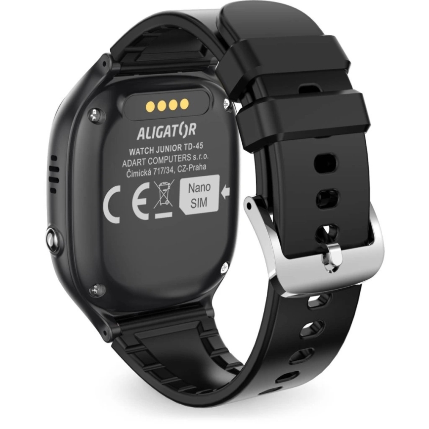 Aligator AW11BK - Смарт часовник Watch Junior 2 450 mAh IP67 Wi-Fi черен