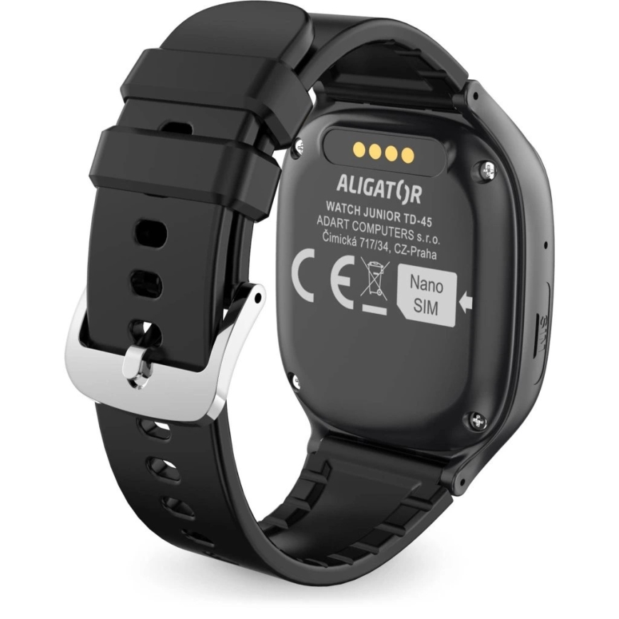 Aligator AW11BK - Смарт часовник Watch Junior 2 450 mAh IP67 Wi-Fi черен