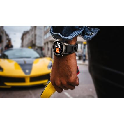 Aligator AW12BK - Смарт часовник с GPS, 500 mAh, IP69K, черен