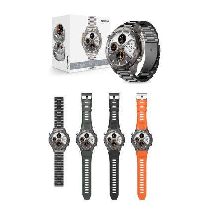 Aligator AW12BK - Смарт часовник с GPS, 500 mAh, IP69K, черен