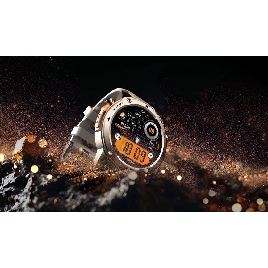 Aligator AW12SR - смарт часовник с GPS, 500 mAh батерия, IP69K, сребрист