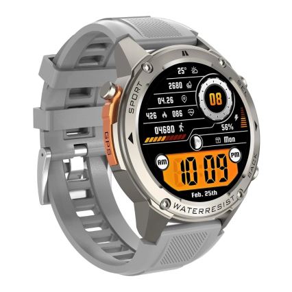 Aligator AW12SR - смарт часовник с GPS, 500 mAh батерия, IP69K, сребрист