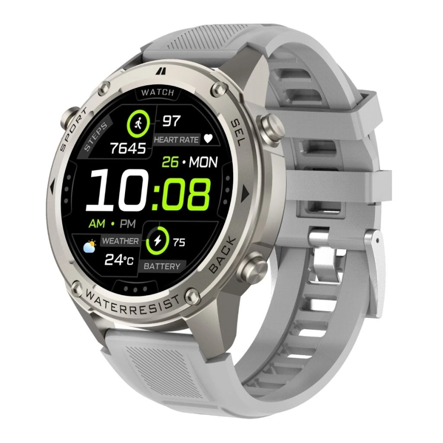 Aligator AW12SR - смарт часовник с GPS, 500 mAh батерия, IP69K, сребрист