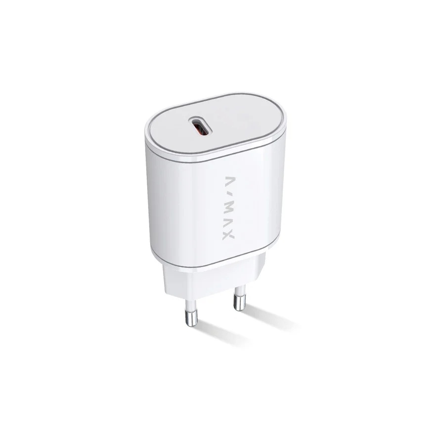 Aligator AX0001V - Адаптер за бързо зареждане A-MAX Power Delivery (PD) 20 W USB-C, бял