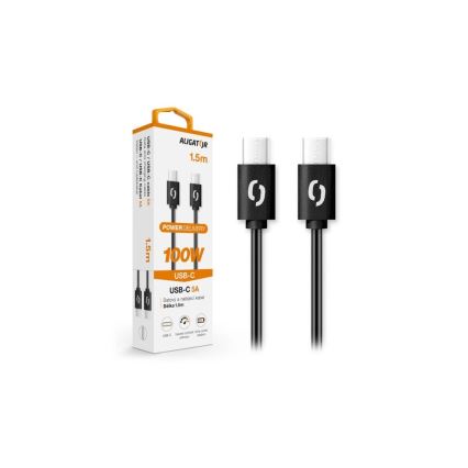 Aligator DATKP46 - USB кабел USB-C / USB-C 100W Power Delivery 1,5 m черен