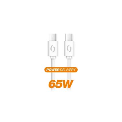 Aligator DATKP49 - USB кабел USB-C към USB-C 65W Power Delivery 1,5 m бял