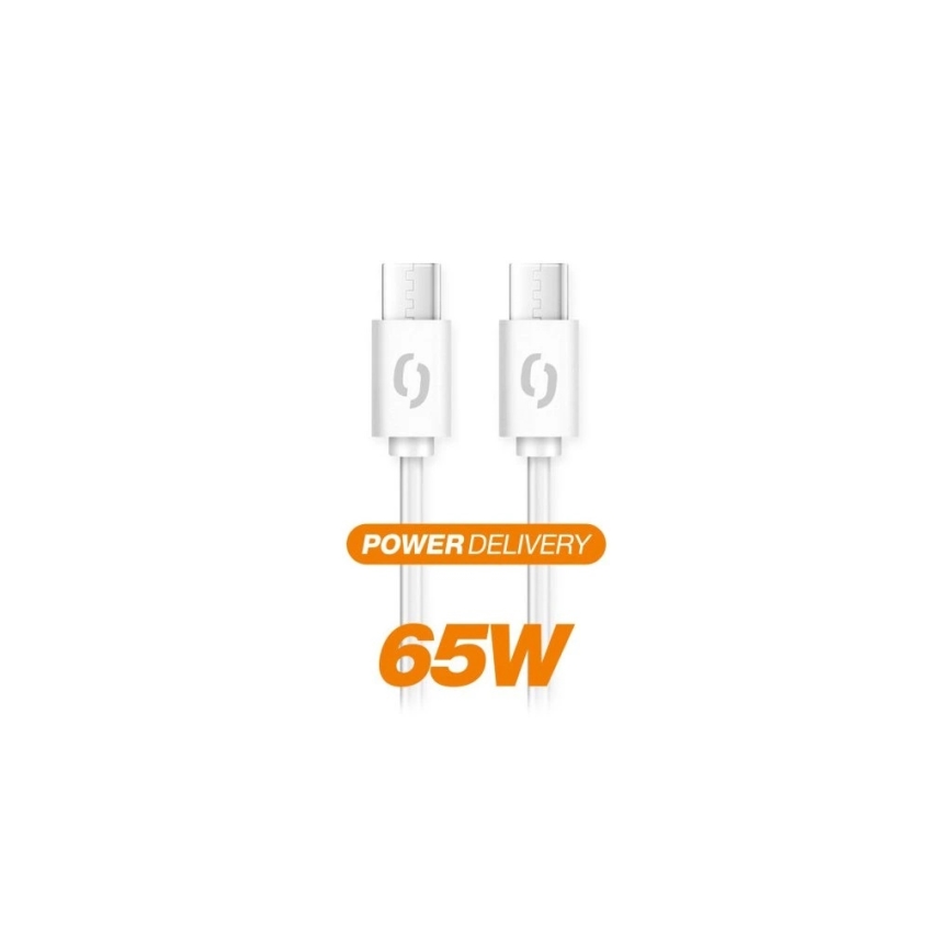 Aligator DATKP49 - USB кабел USB-C към USB-C 65W Power Delivery 1,5 m бял