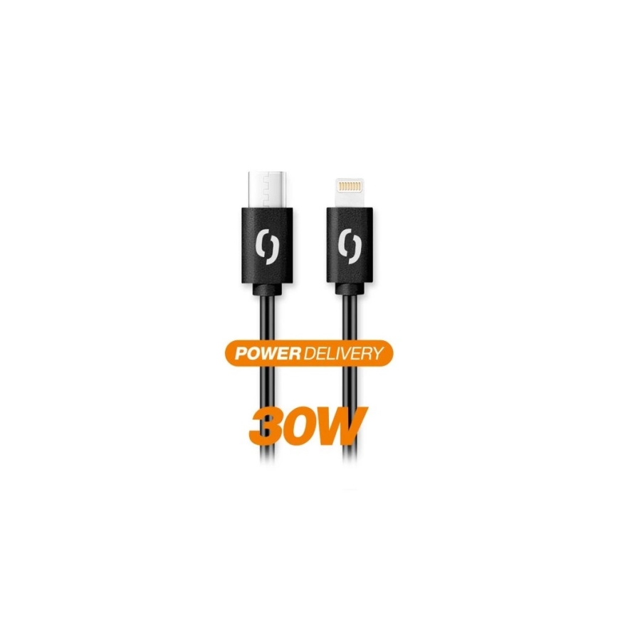 Aligator DATKP50 - USB кабел USB-C/Lightning с 30W Power Delivery, 1,5 m, черен