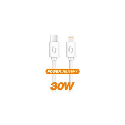 Aligator DATKP51 - USB кабел USB-C / Lightning 30W Power Delivery 1,5m бял