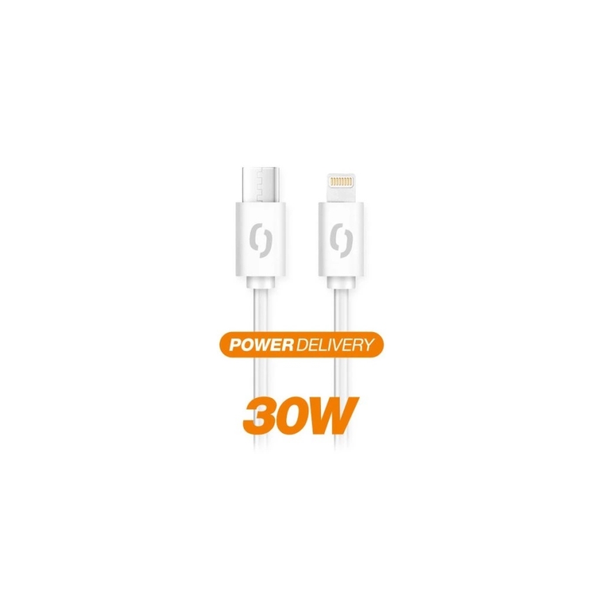 Aligator DATKP51 - USB кабел USB-C / Lightning 30W Power Delivery 1,5m бял